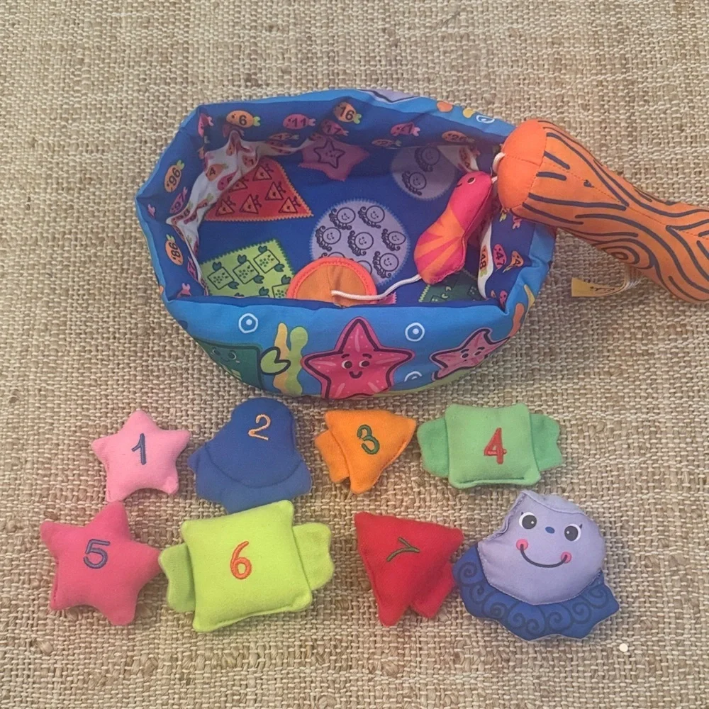 Melissa & Doug Colorful Ocean-Themed Fishing Numbers Shapes Kids Toy
